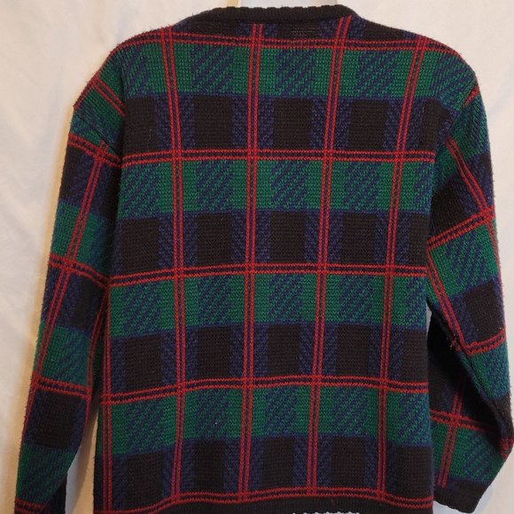Vintage Cardigan Button Up Tartan Plaid Tally Ho Size Med Large No Size Tag - Picture 6 of 7